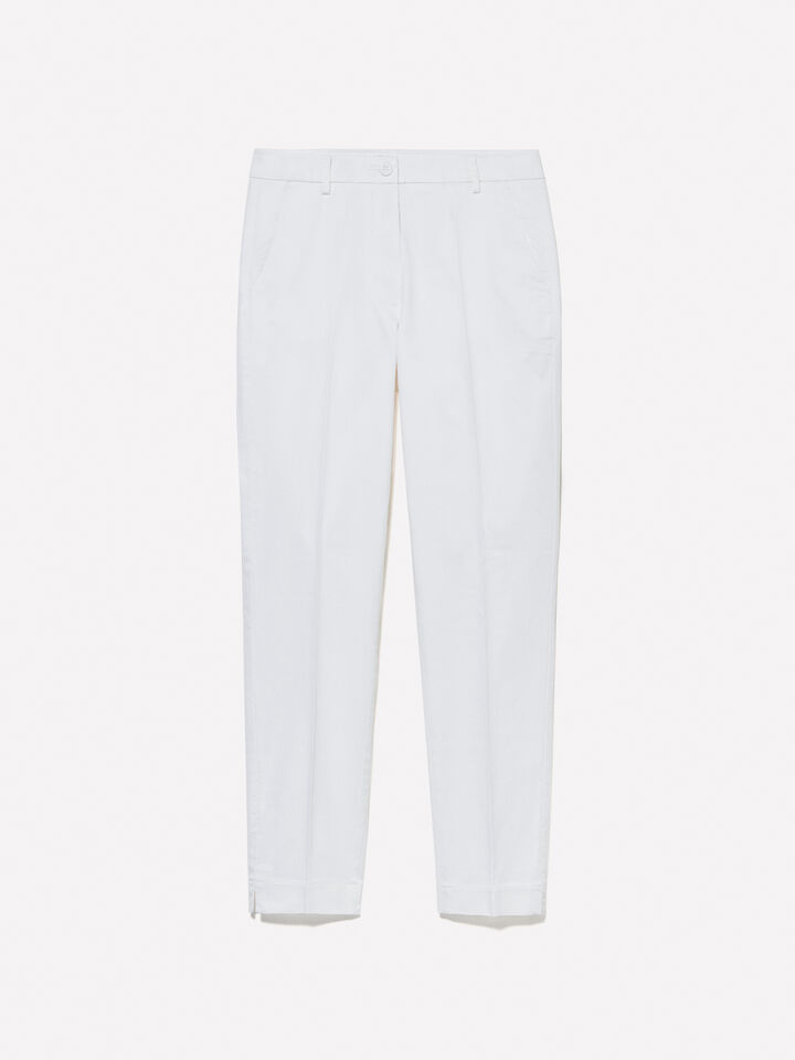 Chinos branco regular fit  - calças chinos para mulher - Branco | Sisley image number 6